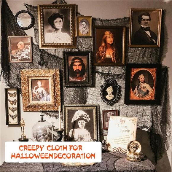 6 Pack Black Halloween Creepy Cloth (30 x 72 Inch), Halloween Gauze Creepy Gauze - Picture 5 of 8
